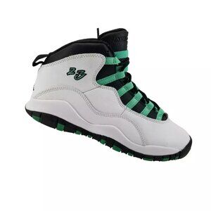 Nike Air Jordan 10 Retro 30th White Verde Turquoise 705180-118 Yth Sz 5Y/Wmn 6.5